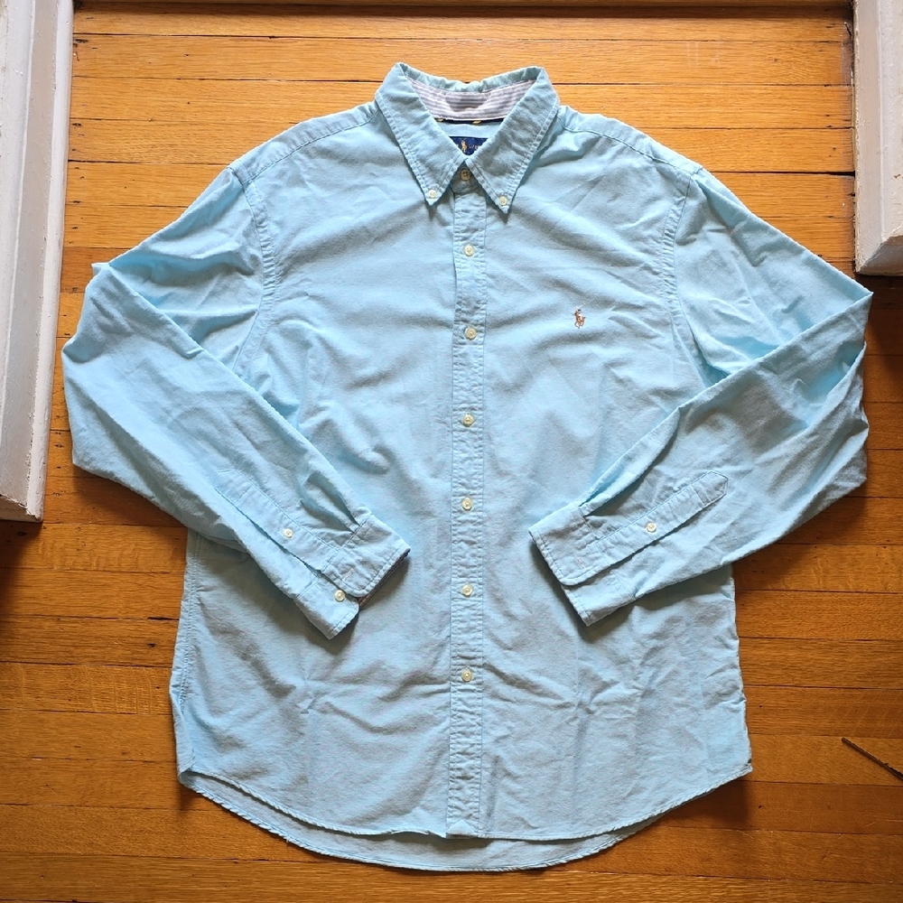 Ralph Lauren, The Iconic Oxford Shirt, Slim Fit,  Aegean Blue, EUC, Men's XXL
